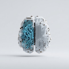 Icon of artificial intelligence brain circuit board representation concept