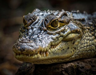 Fototapeta premium Close-up of a crocodile's head (4)