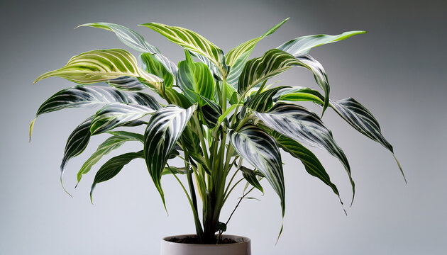 Variegated Cocor Bebek Ornamental Plant Displayed On Gray