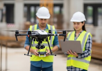 Drone operation by construction workers technology