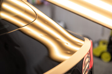 Professional Car Dent Inspection with Reflection Lamp