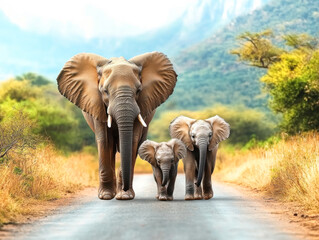 baby elephant with its mother