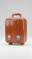 Brown Suitcase, Travel Bag, Business Trip, Portable Case, Luggage.