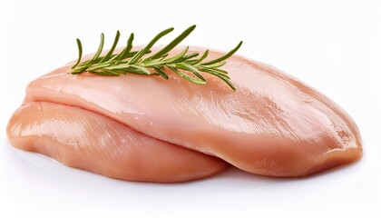 raw chicken breast with rosemary raw chicken breast isolated on white background
