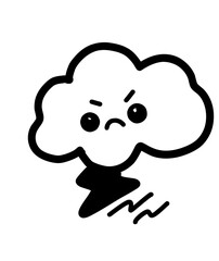 Nimbostratus Cloud Illustration – Cute Cartoon Storm Cloud Doodle for Weather and Kids Art 