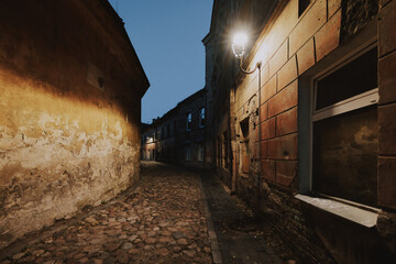 Vilnius Old Town Street by Night, Lithuania