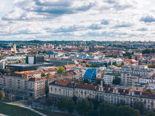 Aerial View of Vilnius City Center, Lithuania