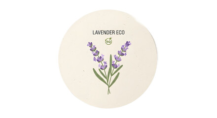 A simple vector illustration of purple lavender flowers with green stems, representing an eco-friendly and natural concept on an isolated white background