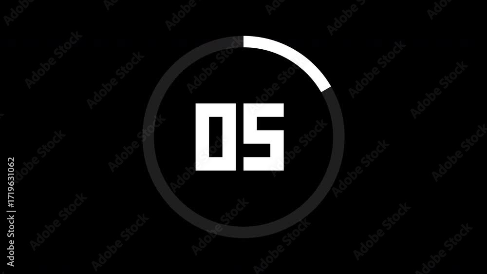 Poster clean and modern count-up 30 seconds timer animation. features a circular black and white design wit
