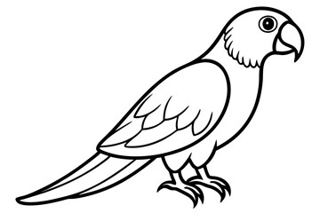 Obraz premium Scalable line art vector illustration of a detailed parrot bird for graphic design projects