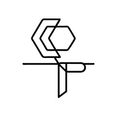 Obraz premium Simple continuous line drawing of a stop sign icon 