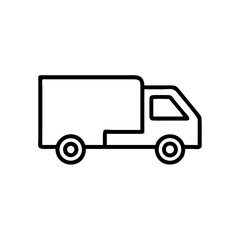 Fototapeta premium Delivery truck icon in minimalist style with simple lines 