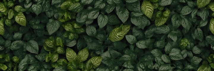 Fototapeta premium Lush Green Heart-Shaped Leaf Pattern on Dense Foliage Wall in Natural Setting