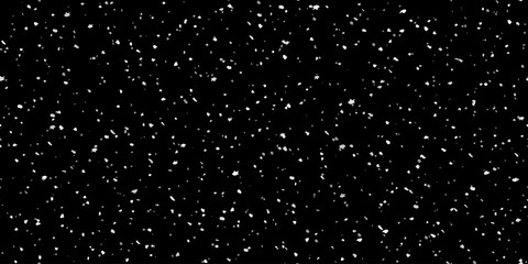 Seamless snowfall texture on black background