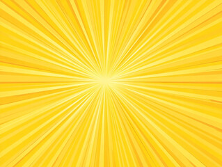 Fototapeta premium Radiant yellow burst with converging lines, abstract sunny design backdrop