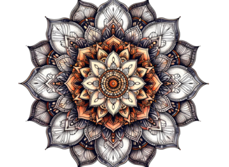 Firefly_Mandala Pattern PNG – Transparent Decorative Design