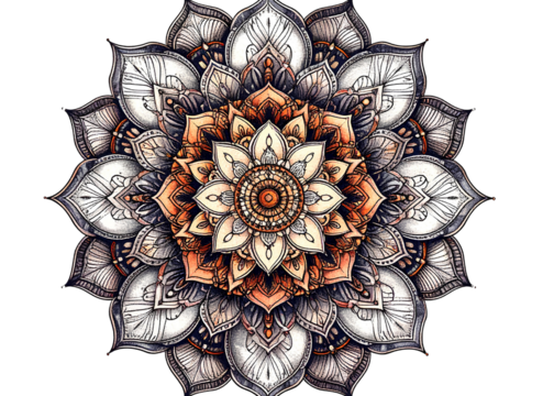 Firefly_Mandala Pattern PNG – Transparent Decorative Design