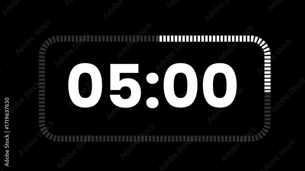 Poster clean digital count-up 20 seconds. features a white count-up timer on a black background. ideal for 