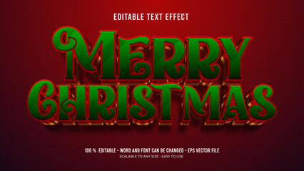 merry christmas editable text effect 3d vector