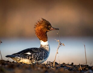 A beautiful grebe in golden light