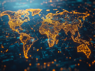 technology for internet business. Global world network and telecommunication on earth