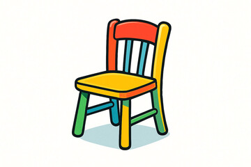 Fototapeta premium Colorful wooden chair for children with a bright and cheerful design