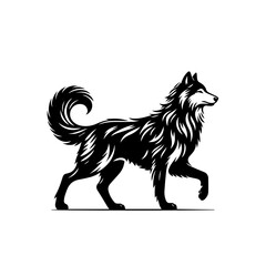 Lone Majestic Wolf Vector – Wild Animal Silhouette