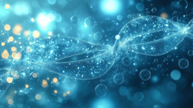 Abstract blue background  DNA science and innovation themes