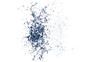 Obraz premium Dynamic Water Splash Explosion with Droplets isolated on a transparent background