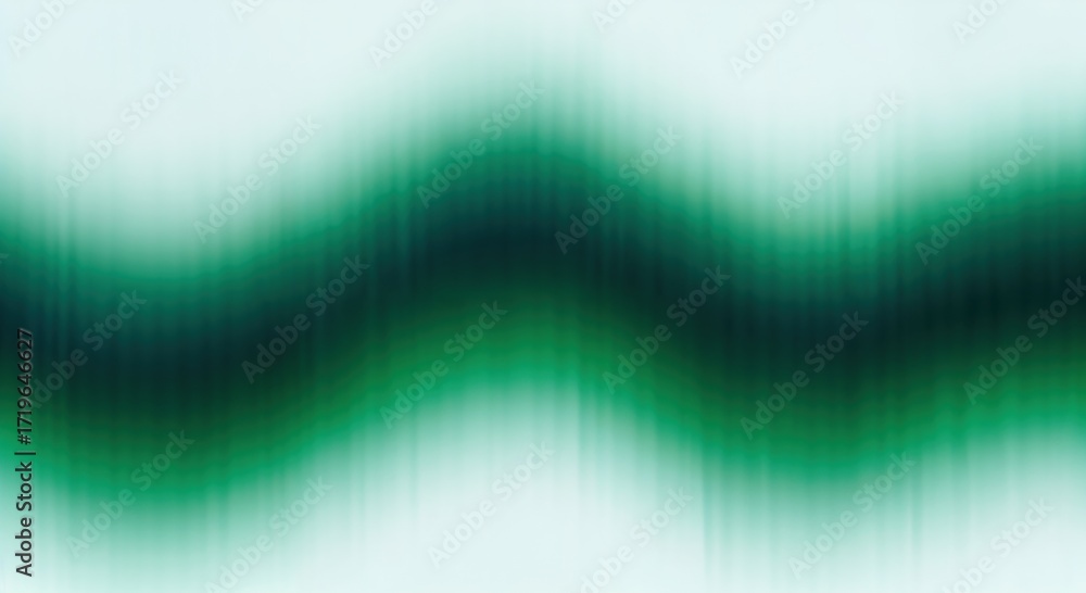 Poster abstract wave pattern in green and blue tones with gradation effect representing fluidity and moveme