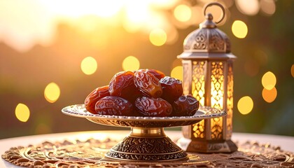 Dates and lantern, golden hour