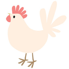 手描き風のシンプルでかわいい鶏のイラスト