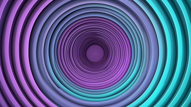 Purple teal concentric circle tunnel with soft gradient and calm mood - Powered by Adobe