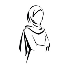 Elegant Muslim woman in hijab, islamic wear, islamic event illustration