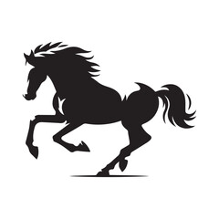 “Running Horse Silhouette Vector | Wild Horse Illustration”