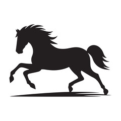 “Running Horse Silhouette Vector | Wild Horse Illustration”