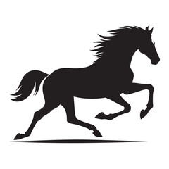 “Running Horse Silhouette Vector | Wild Horse Illustration”