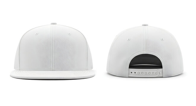 white snapback mockup on isolated white background
