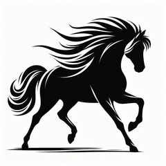 “Running Horse Silhouette Vector | Wild Horse Illustration”