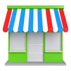 3D Cartoon Small Shop Building