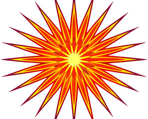 Vibrant Starburst Explosion Bursting with Red Orange and Yellow Tones radial abstract