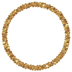 Obraz premium Gold glitter little christmas circle border accessories accessory necklace.