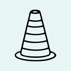 Traffic Cone Illustration Safety and Construction Equipment for Roadwork and Hazard Awareness on Light Blue Background