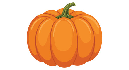 Bright orange pumpkin autumn harvest fall season festive icon object celebration decor isolated on white background
