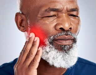Close-up of a man experiencing facial pain