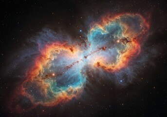 Nebula displays vibrant cosmic colors in space showcasing celestial beauty and intricate patterns