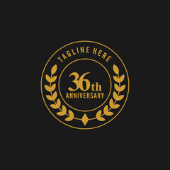 Fototapeta premium anniversary logo design, celebrating, commemorative logo, anniversary, birthday, party, thanksgiving, celebration, vector, badge, vintage, congratulations, greeting, invitation, certificate, template