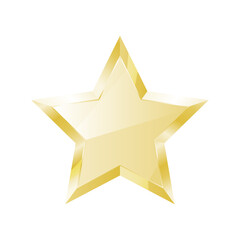 Isolated star with metallic effect. Element for awards, medals, rating designation, status on a background