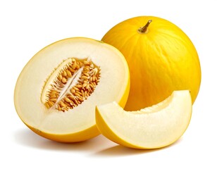 Bright yellow cantaloupe slices