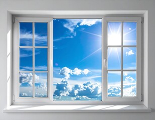 Bright window view of a beautiful sky